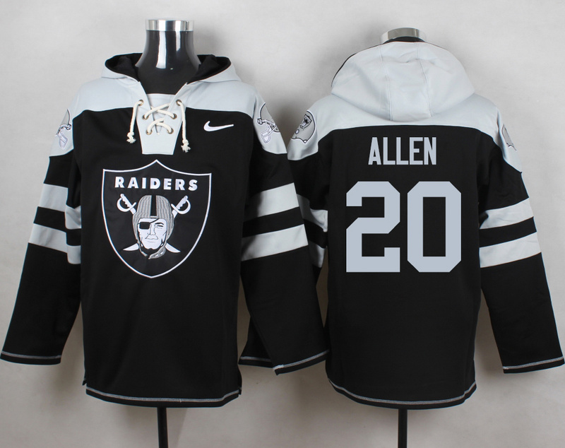 Nike Raiders 20 Nate Allen Black Hooded Jersey