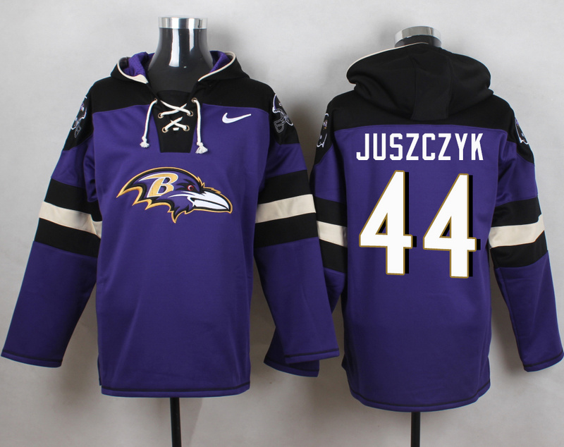 Nike Ravens 44 Kyle Juszczyk Purple Hooded Jersey