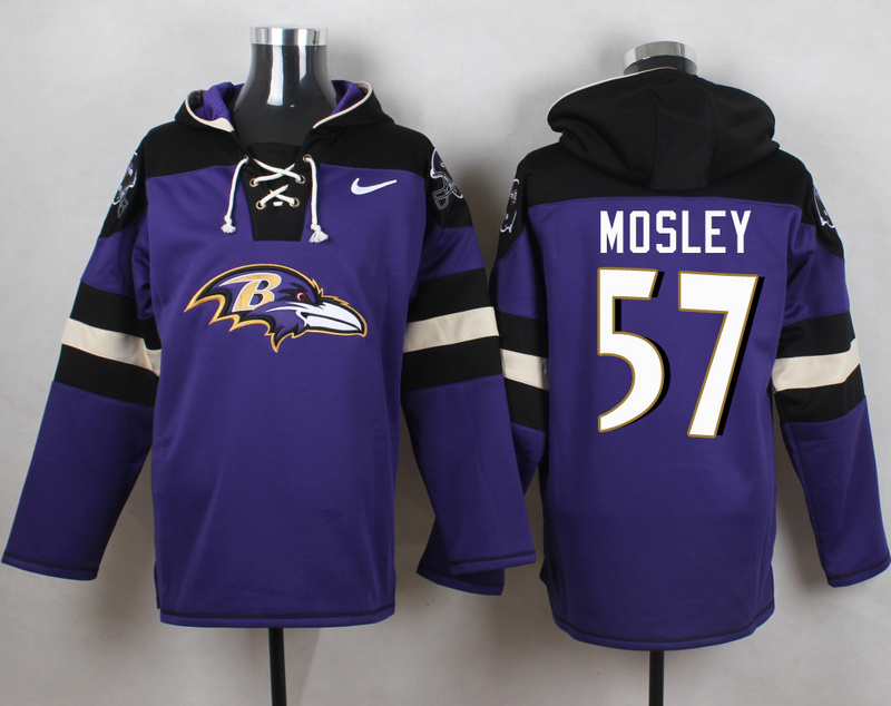 Nike Ravens 57 C.J. Mosley Purple Hooded Jersey