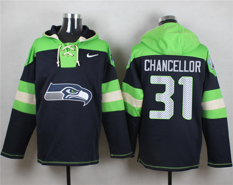Nike Seahawks 31 Kam Chancellor Navy Hooded Jersey