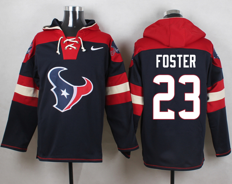Nike Texans 23 Arian Foster Navy Hooded Jersey