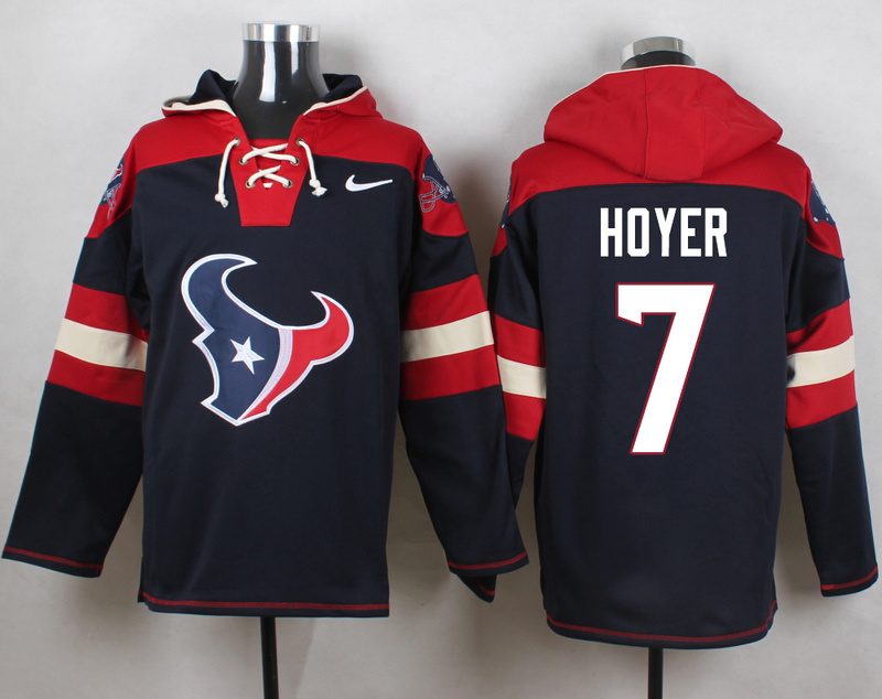 Nike Texans 7 Brian Hoyer Navy Hooded Jersey