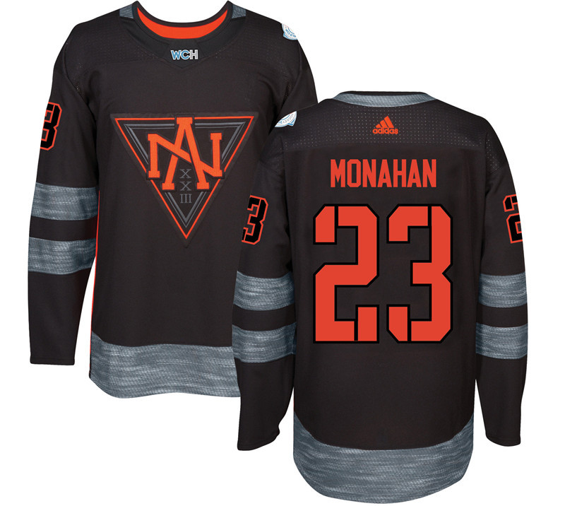 North America 23 Sean Monahan Black World Cup of Hockey 2016 Premier Player Jersey