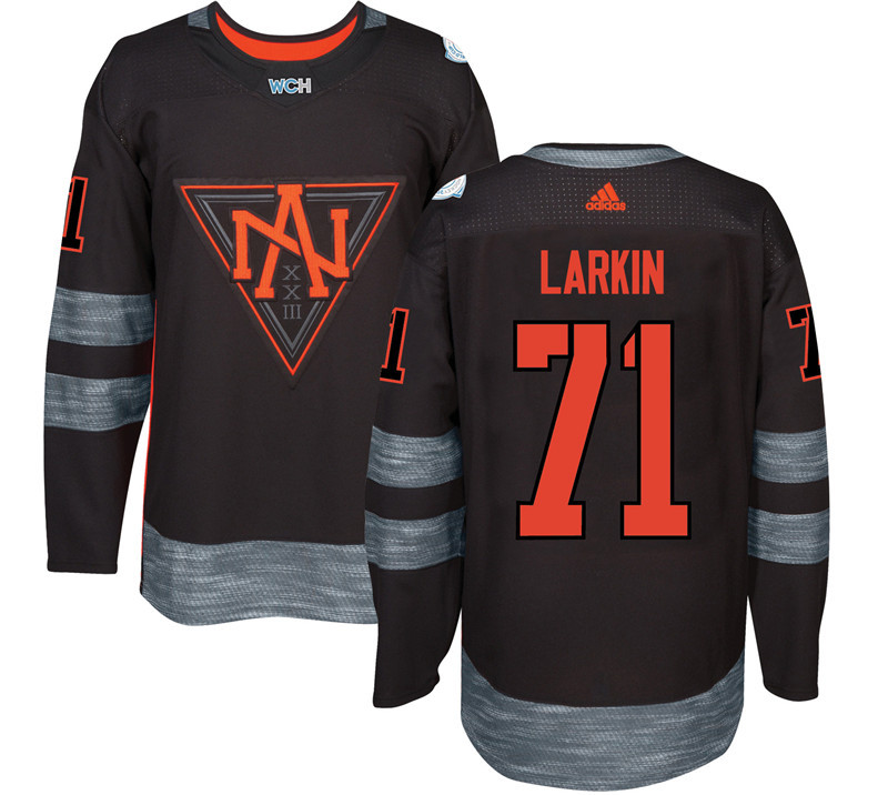 North America 71 Dylan Larkin Black World Cup of Hockey 2016 Premier Player Jersey