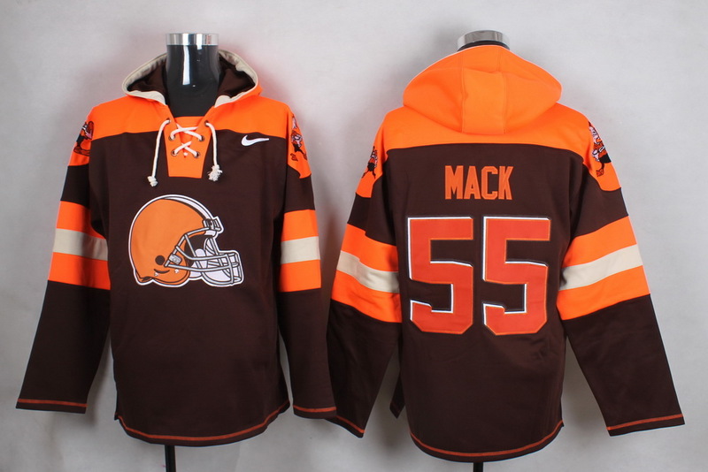 Nike Browns 55 Alex Mack Brown Hooded Jersey Nike Browns 55 Alex Mack Brown Hooded Jersey