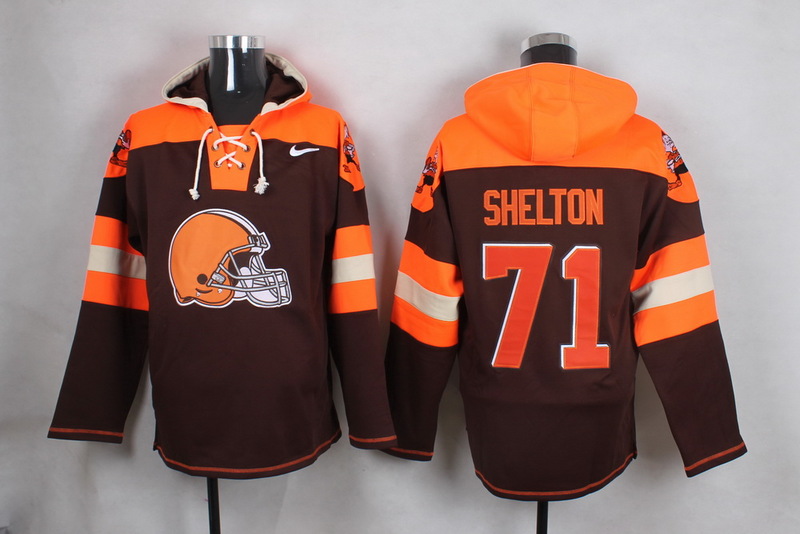 Nike Browns 71 Danny Shelton Brown Hooded Jersey