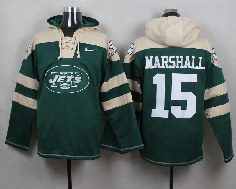 Nike Jets 15 Brandon Marshall Green Hooded Jersey - Click Image to Close