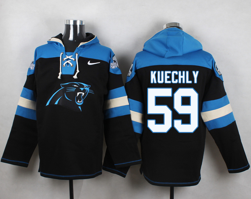 Nike Panthers 59 Luke Kuechly Black Hooded Jersey