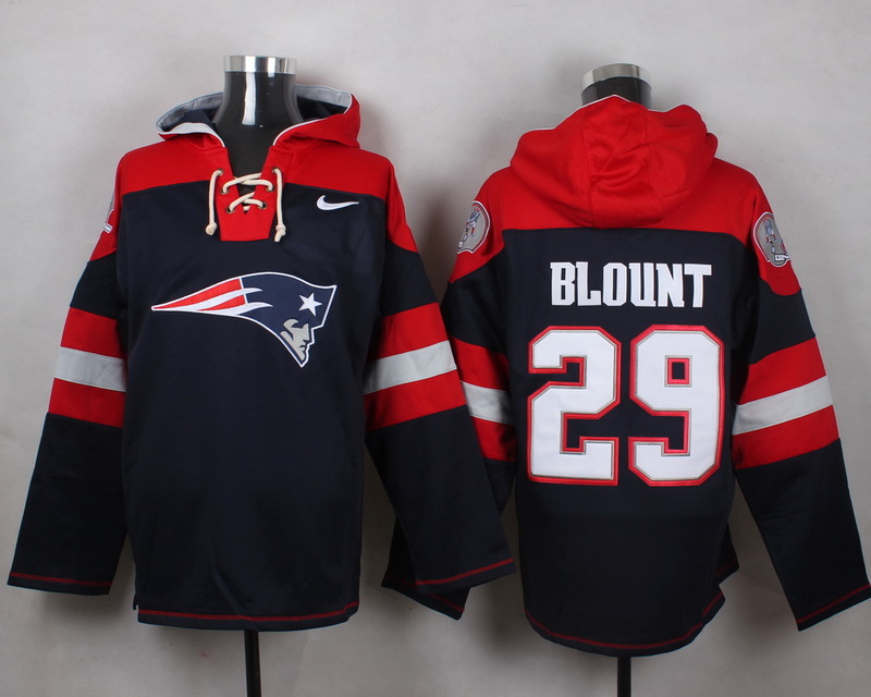 Nike Patriots 29 LeGarrette Blount Navy Hooded Jersey
