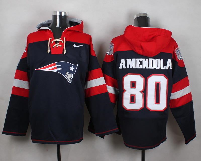 Nike Patriots 80 Danny Amendola Navy Hooded Jersey - Click Image to Close