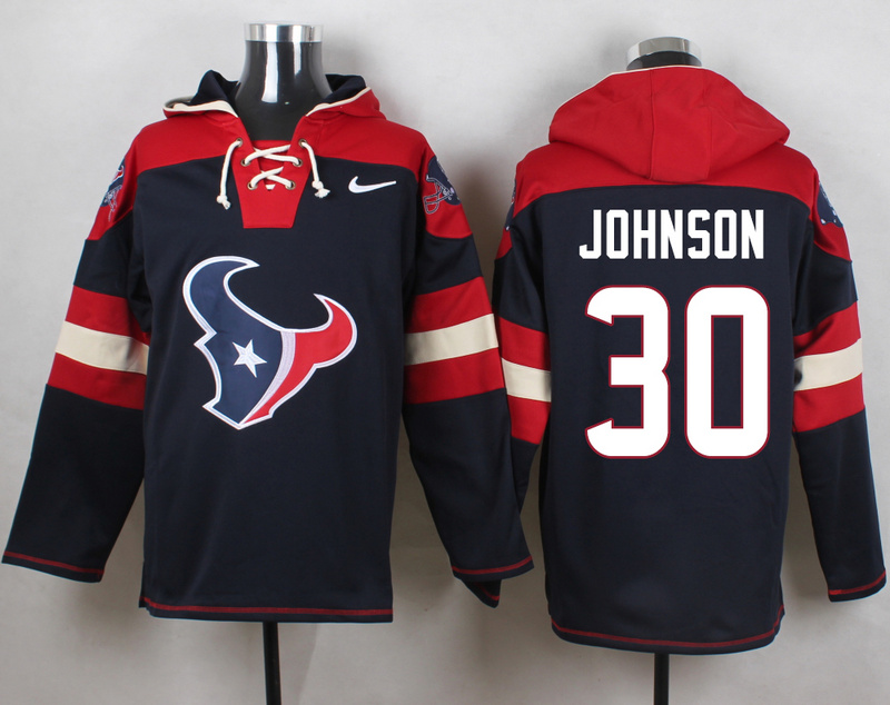 Nike Texans 30 Kevin Johnson Navy Hooded Jersey