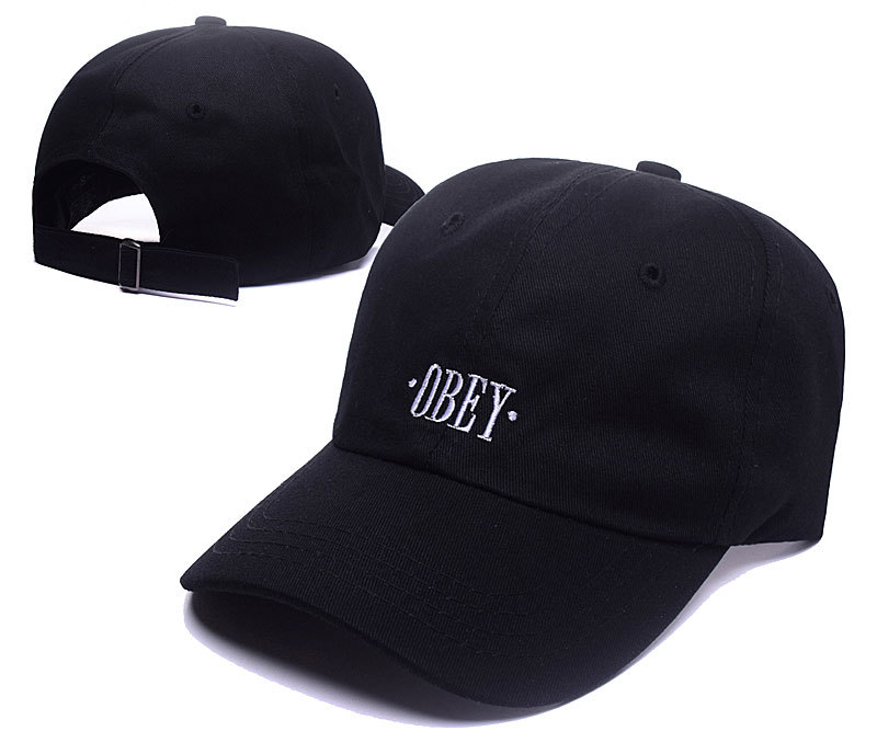 Obey Brand Logo Black Adjustable Hat LH