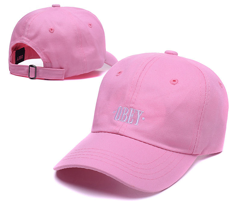Obey Brand Logo Pink Adjustable Hat LH