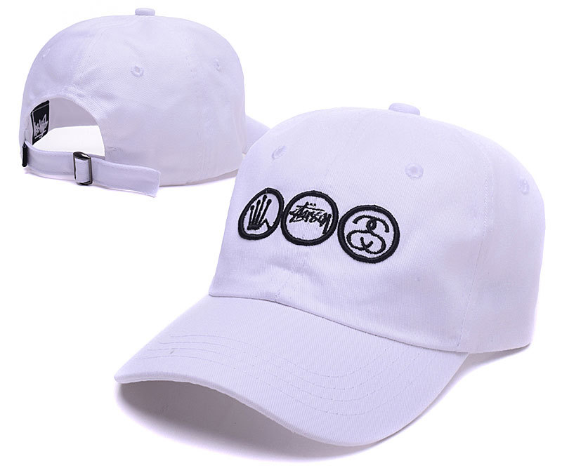 Stussy Brand Logo White Adjustable Hat LH