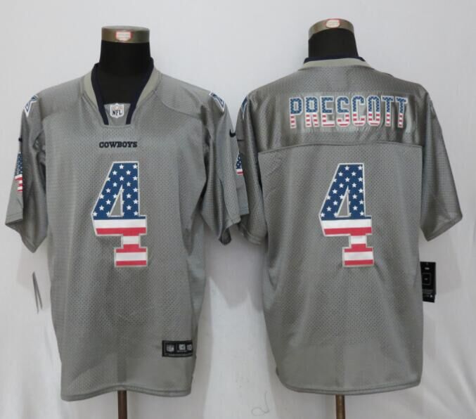 Nike Cowboys 4 Dak Prescott USA Flag Grey Shadow Elite Jersey Nike Cowboys 4 Dak Prescott USA Flag Grey Shadow Elite Jersey