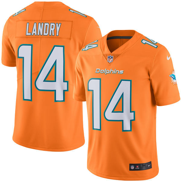 Nike Dolphins 14 Jarvis Landry Orange Color Rush Limited Jersey