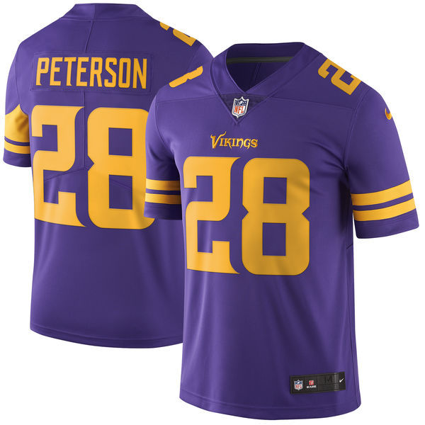 Nike Vikings 28 Adrian Peterson Purple Color Rush Limited Jersey