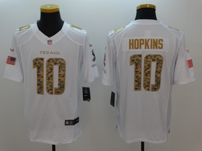 Nike Texans 10 DeAndre Hopkins White Salute To Service Limited Jersey
