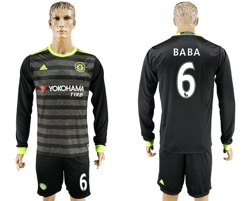 2016-17 Chelsea 6 BABA Away Long Sleeve Soccer Jersey