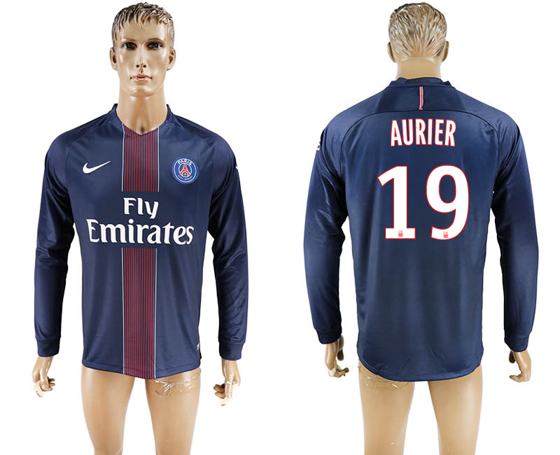 2016-17 Paris Saint-Germain 19 AURIER Home Long Sleeve Thailand Soccer Jersey