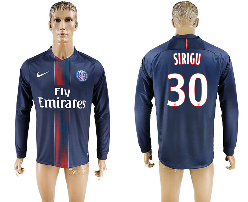 2016-17 Paris Saint-Germain 30 SIRIGU Home Long Sleeve Thailand Soccer Jersey 2016-17 Paris Saint-Germain 30 SIRIGU Home Long Sleeve Thailand Soccer Jersey