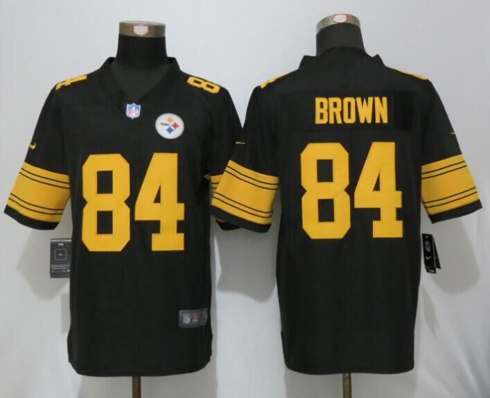 Nike Steelers 84 Antonio Brown Black Color Rush Limited Jersey