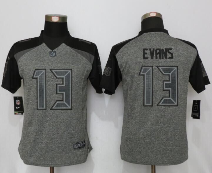 Nike Buccaneers 13 Mike Evans Gray Gridiron Gray Women Limited Jersey