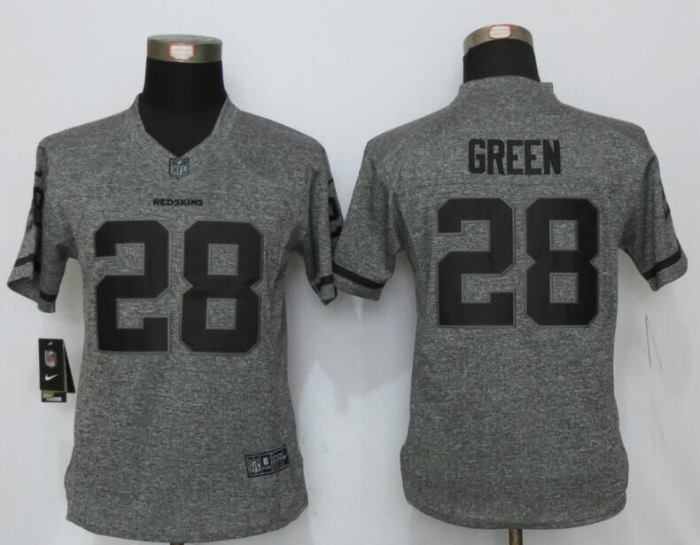 Nike Redskins 28 Darrell Green Gray Gridiron Gray Women Limited Jersey