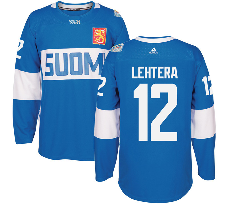 Finland 12 Jori Lehtera Blue 2016 World Cup Of Hockey Premier Player Jersey - Click Image to Close
