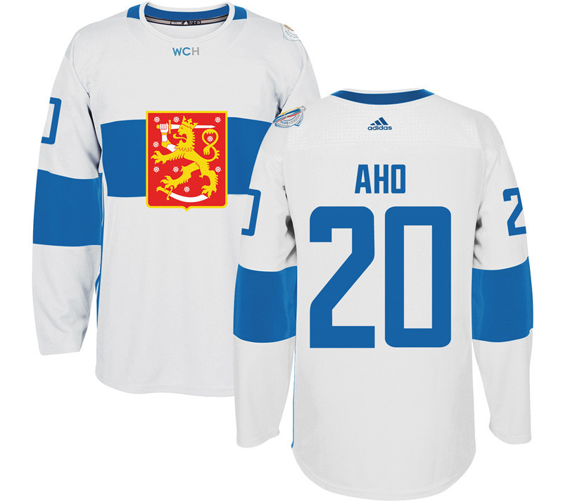 Finland 20 Sebastian Aho White 2016 World Cup Of Hockey Premier Player Jersey - Click Image to Close