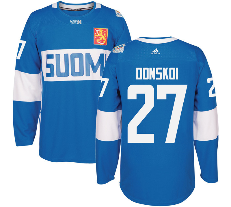 Finland 27 Joonas Donskoi Blue 2016 World Cup Of Hockey Premier Player Jersey - Click Image to Close