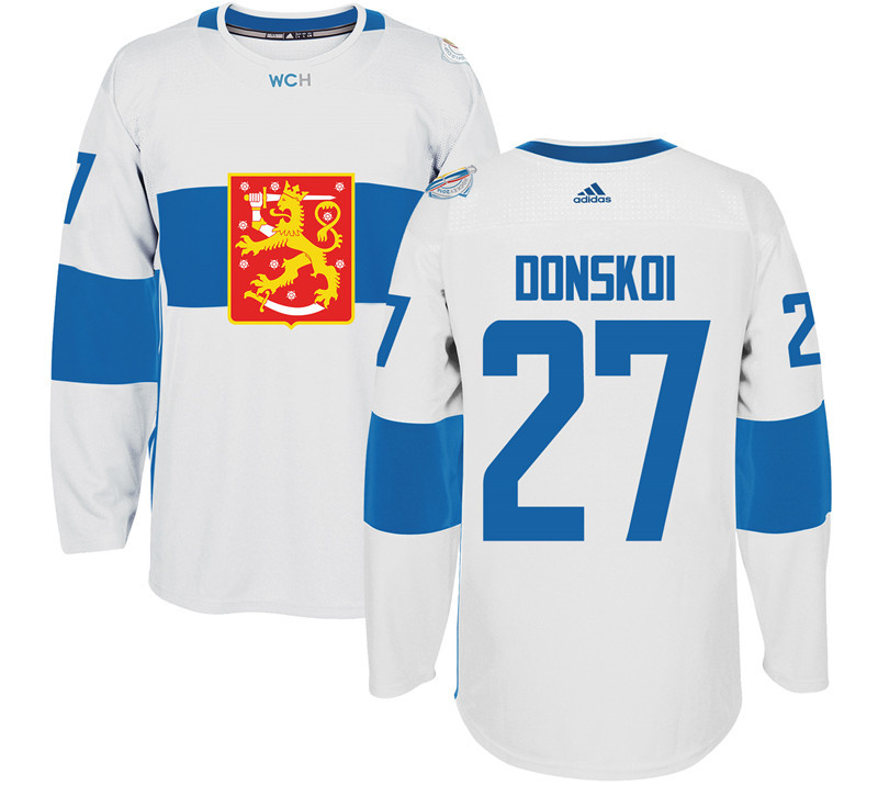 Finland 27 Joonas Donskoi White 2016 World Cup Of Hockey Premier Player Jersey - Click Image to Close