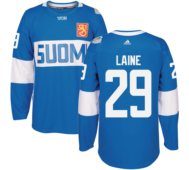Finland 29 Patrik Laine Blue 2016 World Cup Of Hockey Premier Player Jersey - Click Image to Close