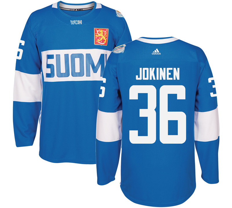 Finland 36 Olli Jokinen Blue 2016 World Cup Of Hockey Premier Player Jersey - Click Image to Close