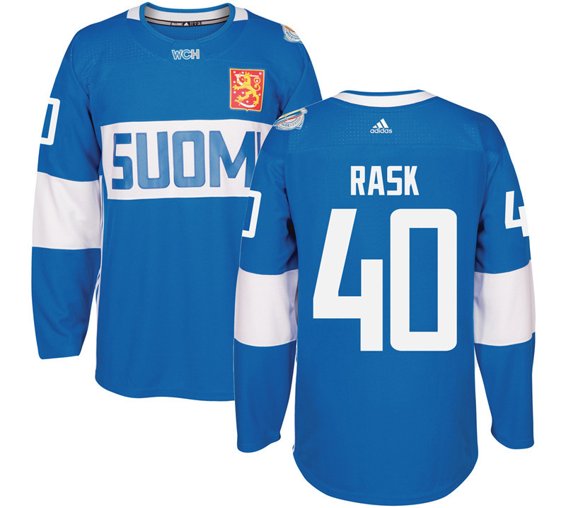 Finland 40 Tuukka Rask Blue 2016 World Cup Of Hockey Premier Player Jersey