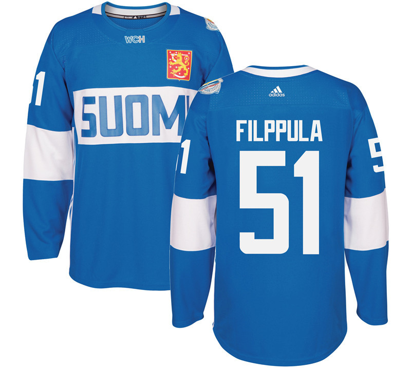 Finland 51 Valtteri Filppula Blue 2016 World Cup Of Hockey Premier Player Jersey