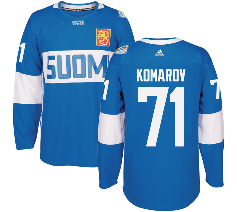 Finland 71 Leo Komarov Blue 2016 World Cup Of Hockey Premier Player Jersey