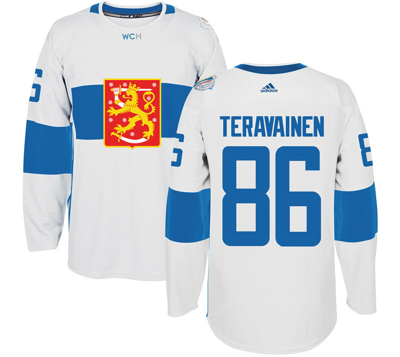 Finland 86 Teuvo Teravainen White 2016 World Cup Of Hockey Premier Player Jersey