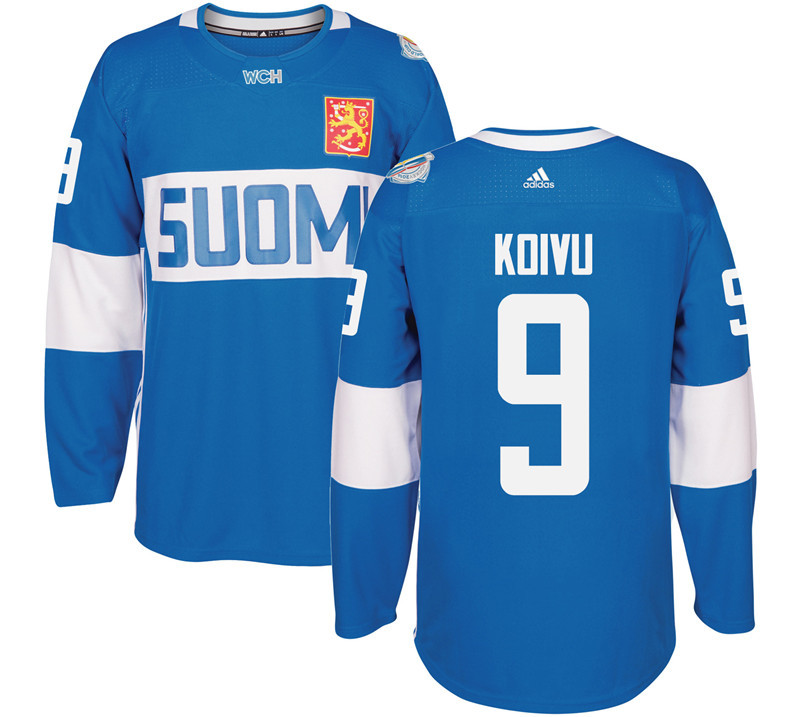 Finland 9 Mikko Koivu Blue 2016 World Cup Of Hockey Premier Player Jersey - Click Image to Close