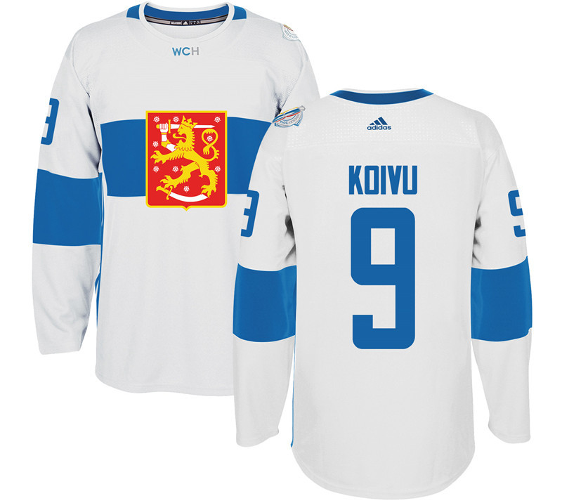 Finland 9 Mikko Koivu White 2016 World Cup Of Hockey Premier Player Jersey - Click Image to Close