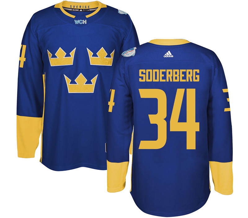Sweden 34 Carl Soderberg Purple 2016 World Cup Of Hockey Premier Player Jersey