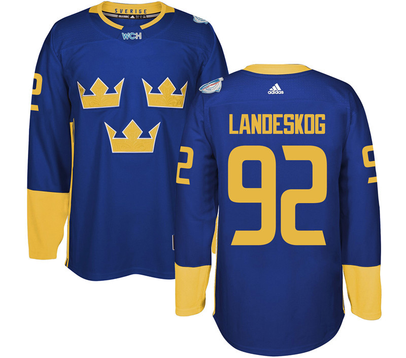 Sweden 92 Gabriel Landeskog Purple 2016 World Cup Of Hockey Premier Player Jersey
