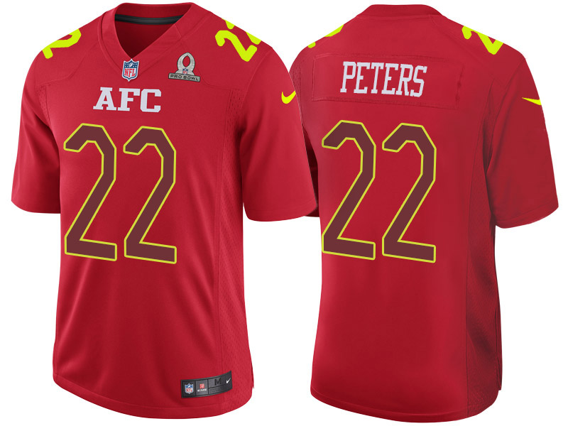 Nike Broncos 22 Marcus Peters Red 2017 Pro Bowl Game Jersey
