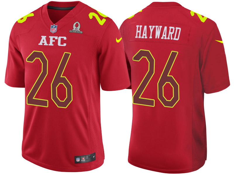 Nike Chargers 26 Casey Hayward Red 2017 Pro Bowl Game Jersey