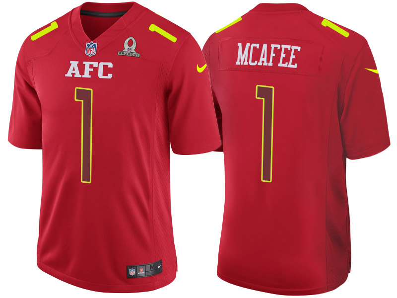 Nike Colts 1 Pat McAfee Red 2017 Pro Bowl Game Jersey