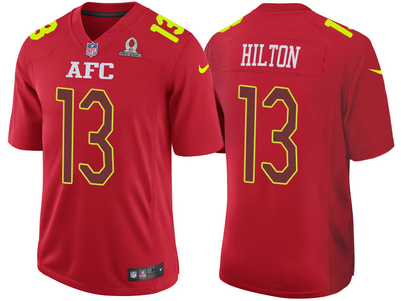 Nike Colts 13 T.Y. Hilton Red 2017 Pro Bowl Game Jersey