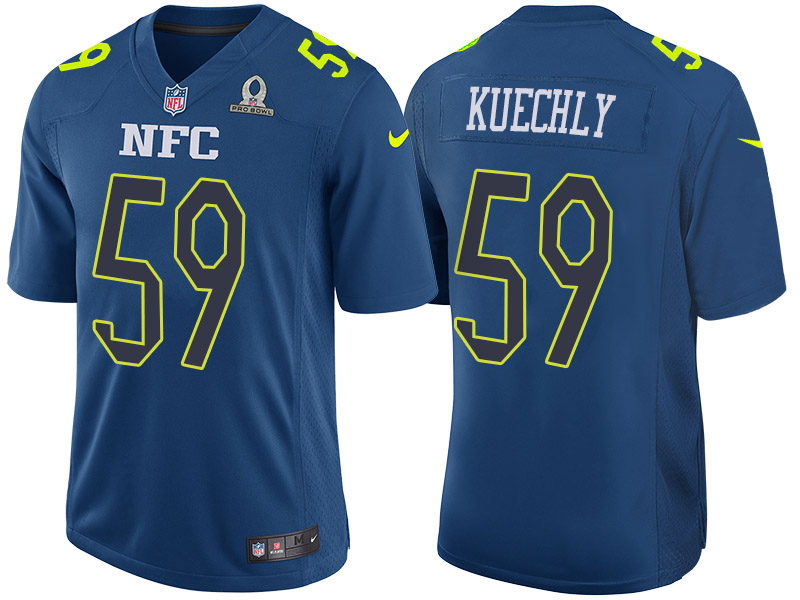 Nike Panthers 59 Luke Kuechly Navy 2017 Pro Bowl Game Jersey