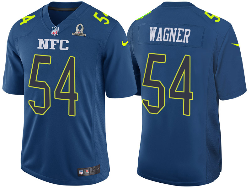 Nike Seahawks 54 Bobby Wagner Blue 2017 Pro Bowl Game Jersey