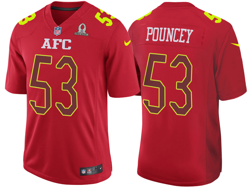Nike Steelers 53 Maurkice Pouncey Red 2017 Pro Bowl Game Jersey
