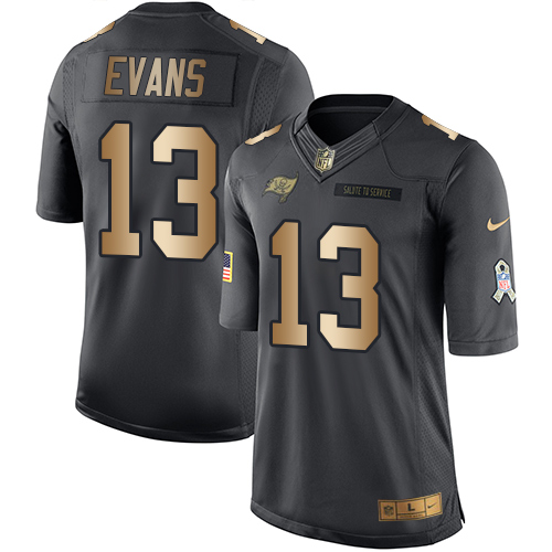 Nike Buccaneers 13 Mike Evans Anthracite Gold Salute to Service Limited Jersey